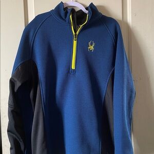 Spyder outbound Blue and Black Quarter-Zip Pullover Track Jacket/ Sweatshirt Med